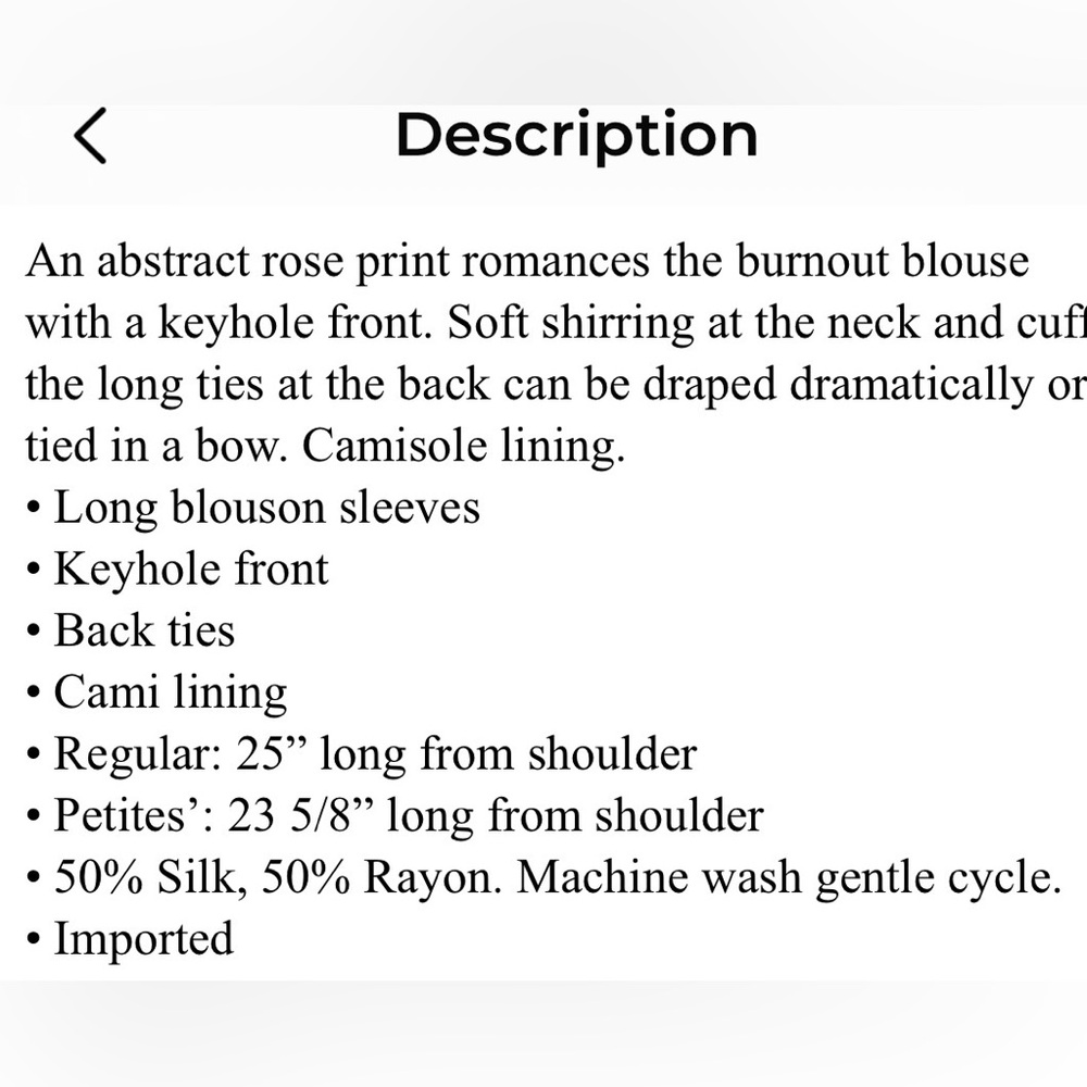 Elegant Red Rose Burnout Women's Blouse with detachable tank top. Self Tying - Picture 7 of 8